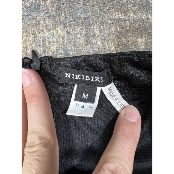 Nikibiki Women’s Size Medium Black Bodycon Mini Dress, Sequin! - Picture 4 of 6